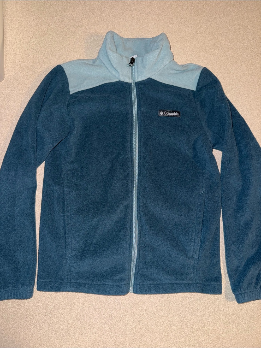 Columbia Boys size M 10/12 Castle Dale Full Zip Fleece Jacket Everblue, Crushed